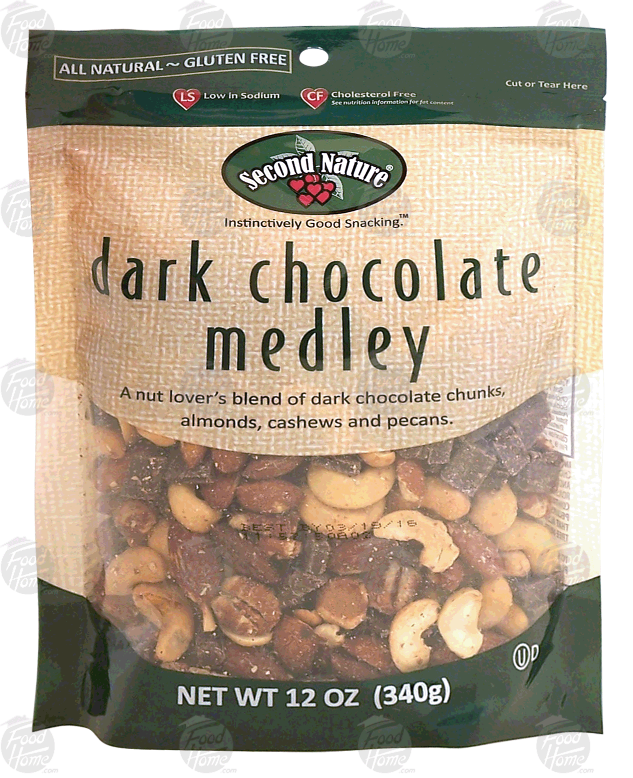 Second Nature  dark chocolate medley; dark chocolate, almonds, cashews, and pecans Full-Size Picture